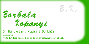borbala kopanyi business card
